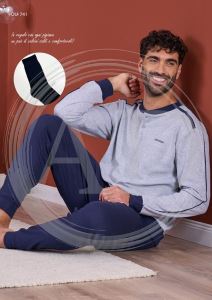 PIGIAMA UOMO OU741 LUNGO ORONERO