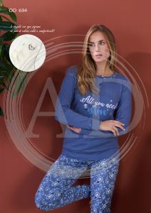 PIGIAMA DONNA OD694 LUNGO ORONERO