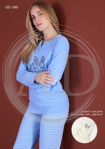 PIGIAMA DONNA OD690 LUNGO ORONERO
